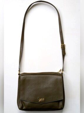 FP Freshly Picked Classic Crossbody Diaper Bag Purse, Vegan Leather, Olive Green